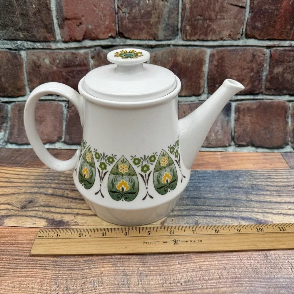 Noritake Progression China Palos Verde 9020 Japan Teapot Mid Century Modern MCM